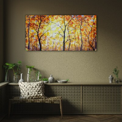 Tableau imprimé sur verre Automne doré dans la forêt