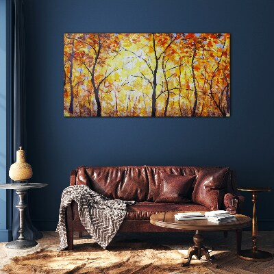 Tableau imprimé sur verre Automne doré dans la forêt