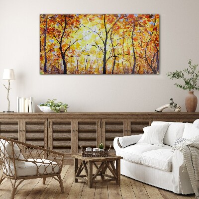 Tableau imprimé sur verre Automne doré dans la forêt