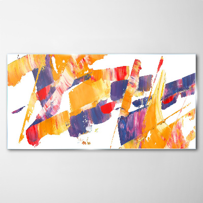 Tableau en verre Coups de pinceau abstraits dynamiques