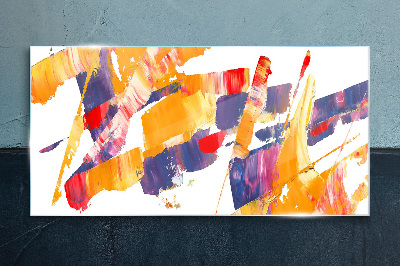 Tableau en verre Coups de pinceau abstraits dynamiques