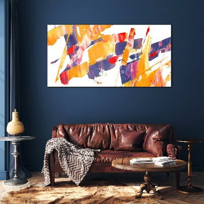 Tableau en verre Coups de pinceau abstraits dynamiques