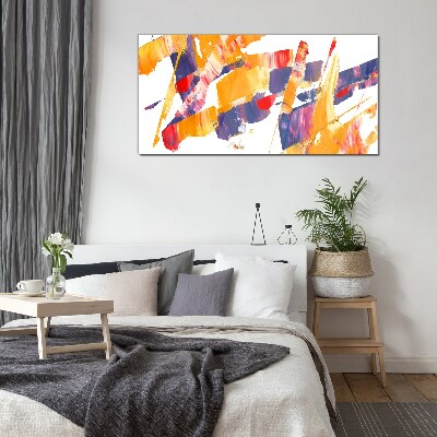 Tableau en verre Coups de pinceau abstraits dynamiques