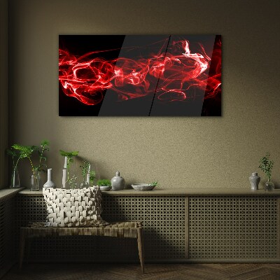 Tableau sur verre Des traînées rouges dansantes