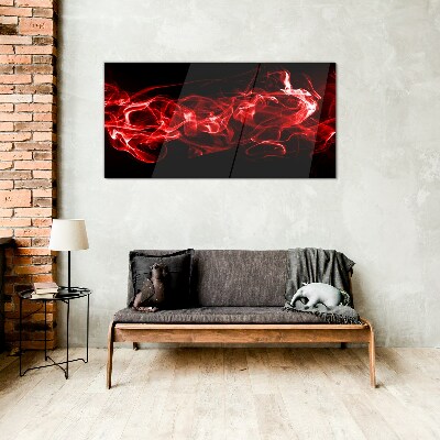 Tableau sur verre Des traînées rouges dansantes