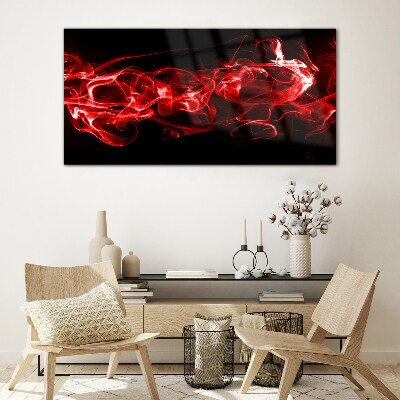 Tableau sur verre Des traînées rouges dansantes