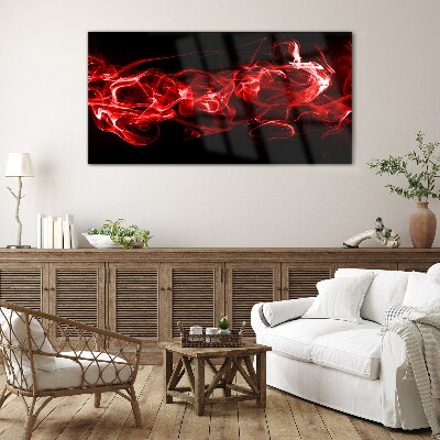 Tableau sur verre Des traînées rouges dansantes