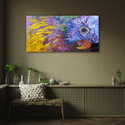 Tableau verre imprimé Portrait coloré d'un perroquet
