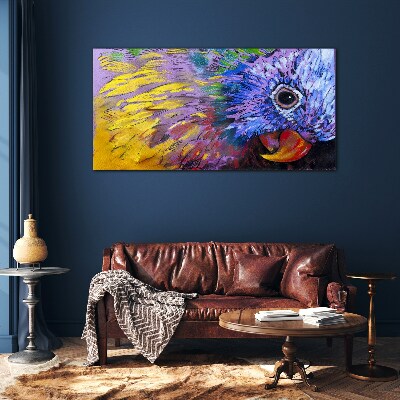 Tableau verre imprimé Portrait coloré d'un perroquet