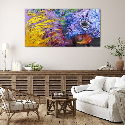 Tableau verre imprimé Portrait coloré d'un perroquet