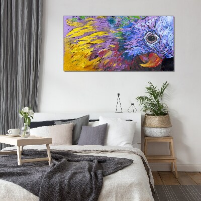 Tableau verre imprimé Portrait coloré d'un perroquet