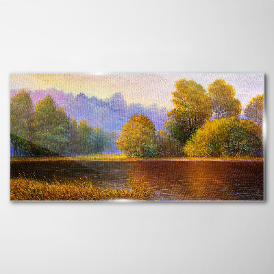 Tableau imprimé sur verre Un paysage d'automne paisible