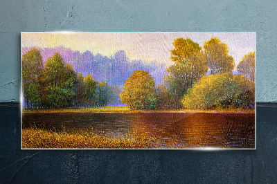 Tableau imprimé sur verre Un paysage d'automne paisible