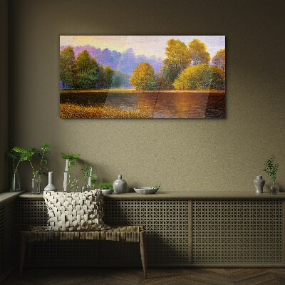 Tableau imprimé sur verre Un paysage d'automne paisible