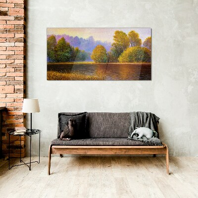 Tableau imprimé sur verre Un paysage d'automne paisible