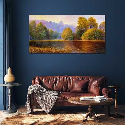 Tableau imprimé sur verre Un paysage d'automne paisible