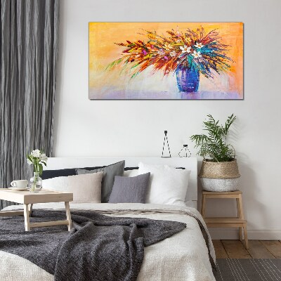 Tableau sur verre Un bouquet coloré dans un vase