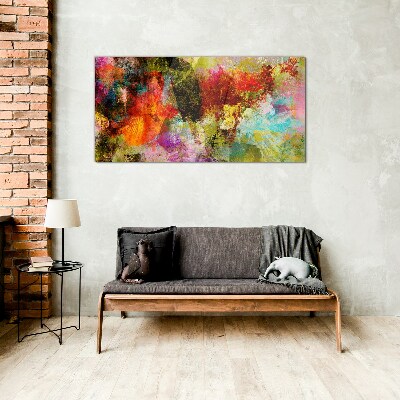 Tableau en verre Le chaos coloré de l'abstraction