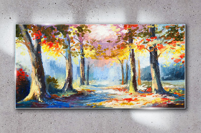 Tableau en verre Allée d'automne