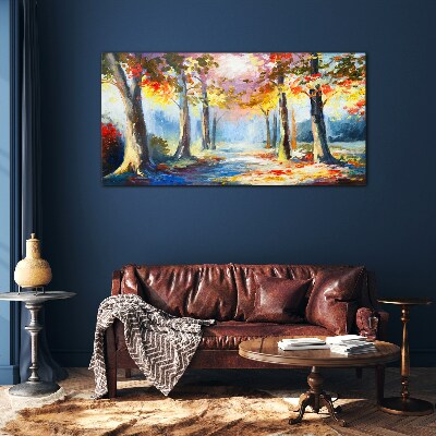 Tableau en verre Allée d'automne