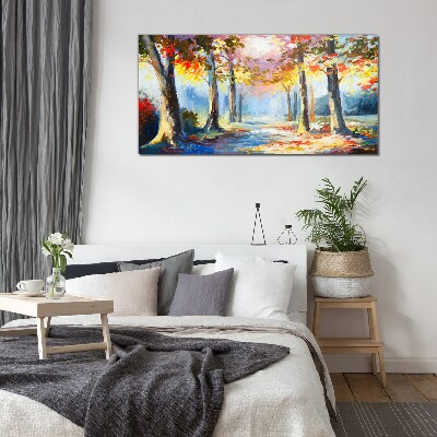 Tableau en verre Allée d'automne