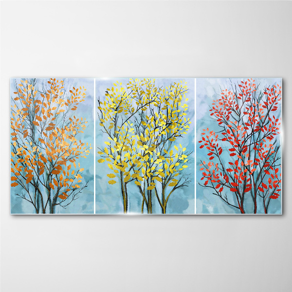 Tableau en verre Arbres d'automne en couleurs