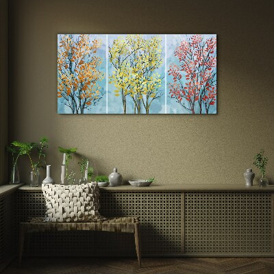 Tableau en verre Arbres d'automne en couleurs