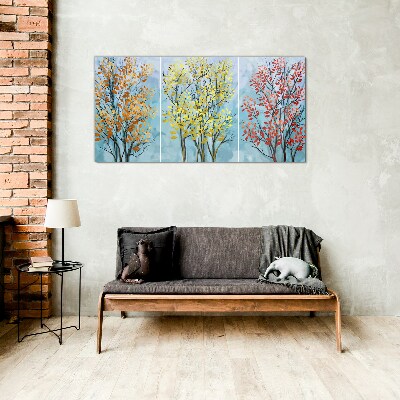Tableau en verre Arbres d'automne en couleurs