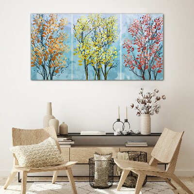 Tableau en verre Arbres d'automne en couleurs