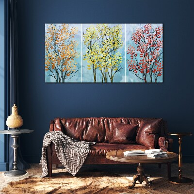 Tableau en verre Arbres d'automne en couleurs