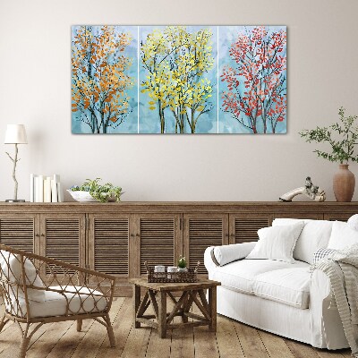 Tableau en verre Arbres d'automne en couleurs