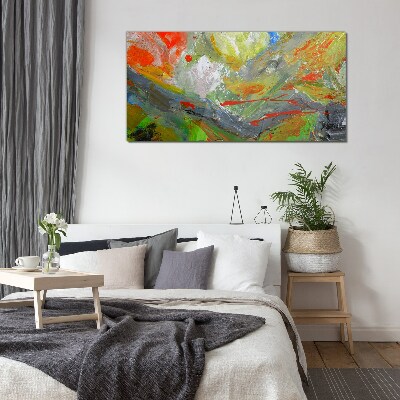 Tableau sur verre Une explosion dynamique de couleurs