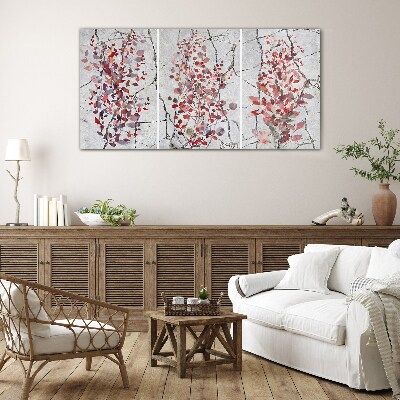 Tableau imprimé sur verre Feuilles d'automne sur fond de marbre