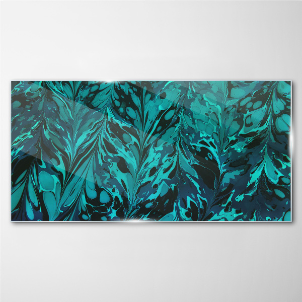 Tableau photo sur verre Tourbillons turquoise d'abstraction