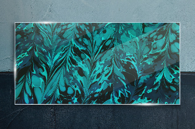Tableau photo sur verre Tourbillons turquoise d'abstraction