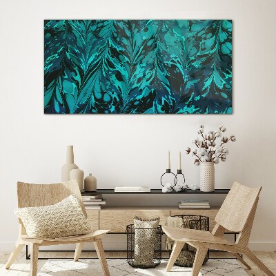 Tableau photo sur verre Tourbillons turquoise d'abstraction
