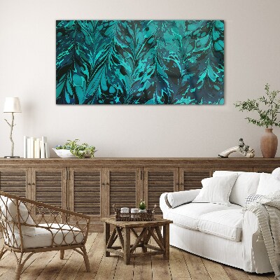 Tableau photo sur verre Tourbillons turquoise d'abstraction