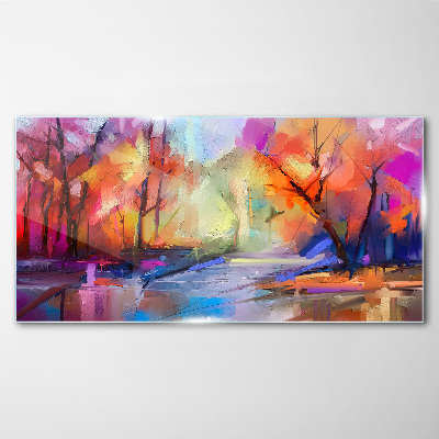 Tableau imprimé sur verre Paysage d'automne coloré