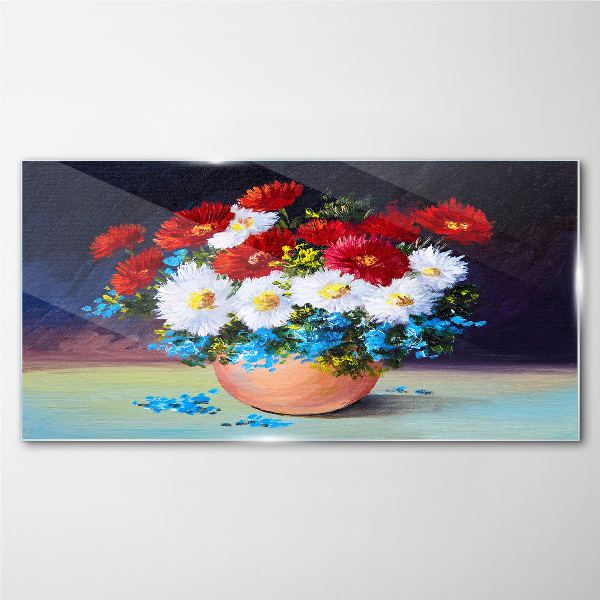 Tableau photo sur verre Bouquet de fleurs dans un vase
