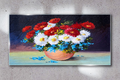 Tableau photo sur verre Bouquet de fleurs dans un vase