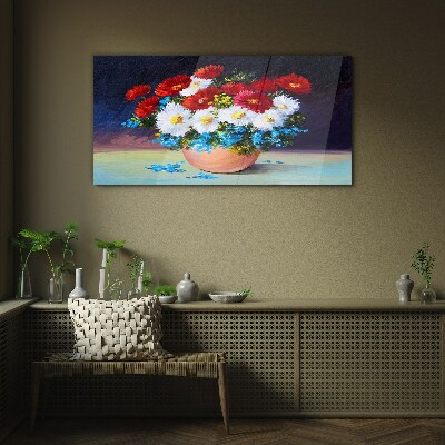 Tableau photo sur verre Bouquet de fleurs dans un vase