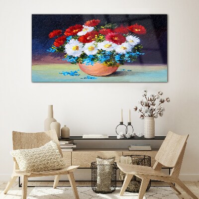Tableau photo sur verre Bouquet de fleurs dans un vase