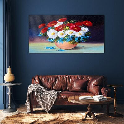 Tableau photo sur verre Bouquet de fleurs dans un vase