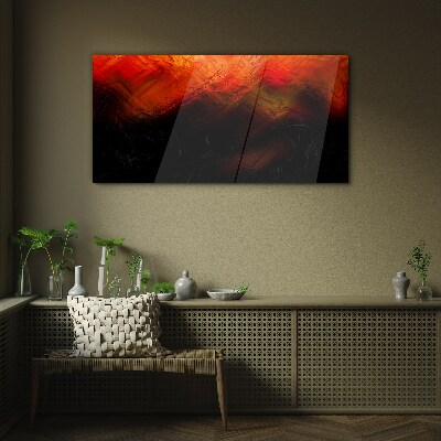 Tableau sur verre Coucher de soleil en feu
