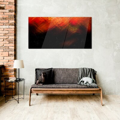 Tableau sur verre Coucher de soleil en feu
