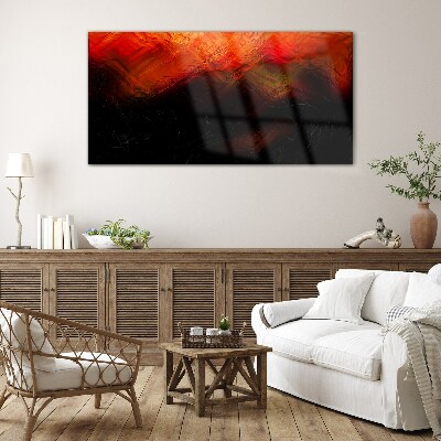 Tableau sur verre Coucher de soleil en feu