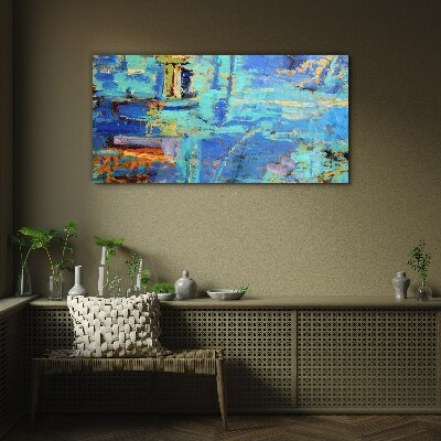 Tableau verre imprimé Composition abstraite dans les tons bleus