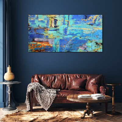 Tableau verre imprimé Composition abstraite dans les tons bleus