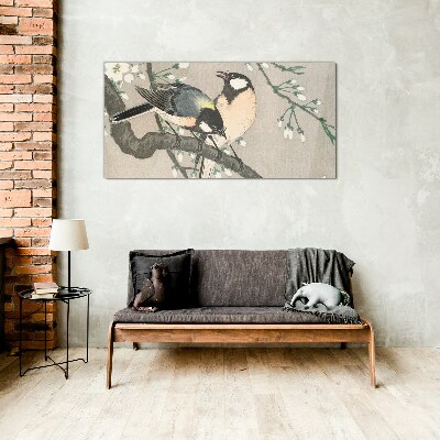 Tableau photo sur verre Oiseaux sur une branche