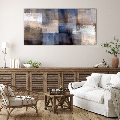 Tableau imprimé sur verre Mosaïque abstraite dans les tons de bleu